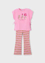 Różowy komplet koszulka i legginsy dzwony Mayoral Mini - 3728