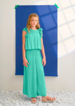Plisowany komplet ze spodniami aqua Abel & Lula - 5285