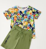 Kolorowy komplet z t-shirtem i szortami iDO - 4G441