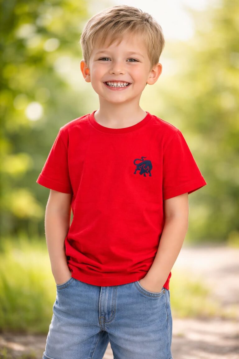 Czerwona koszulka z aplikacją byka Entlik