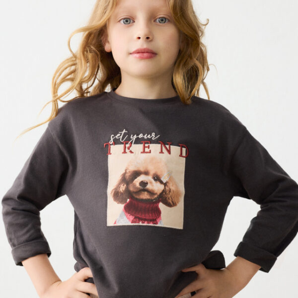 Bluza dziewczęca z aplikacją Mayoral Puppy – 4407