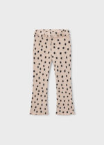 Legginsy dzwony prążkowane dziewczęce Mayoral beżowe w kropki - 4728
