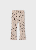Legginsy dzwony prążkowane dziewczęce Mayoral beżowe w kropki - 4728