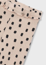 Legginsy dzwony prążkowane dziewczęce Mayoral beżowe w kropki - 4728
